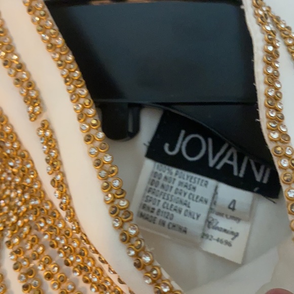 Jovani White & Gold Cocktail Dress Size 4 - Picture 3 of 9